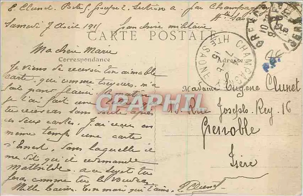 Ballon d'Alsace — Grand Hôtel du Sommet (1171 m.) — Les Vosges Illustrées, impr. Andrès Gironnaguy - Verso