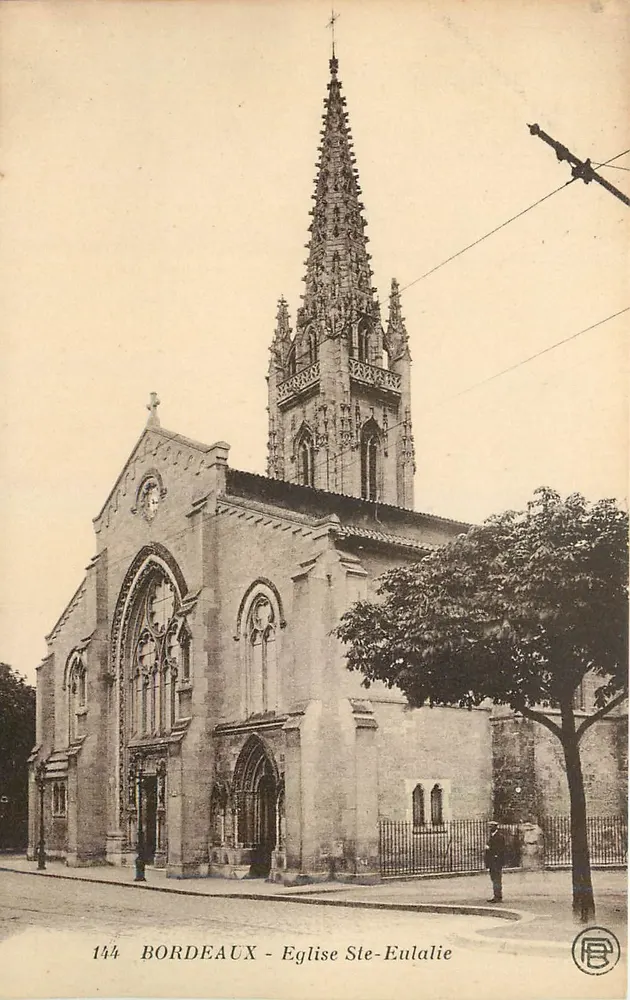 Bordeaux - Igreja de Santa Eulália — vista do edifício com seu sino gótico — editor 'B' n°144 - Frente