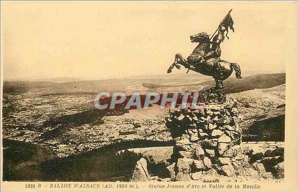 Ballon d'Alsace (Alt. 1256 m.) — Statue Jeanne d'Arc et Vallée de la Moselle — 5938 B - Recto