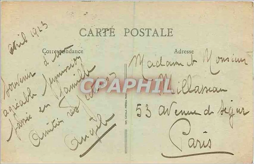 Belfort — Monumento dos Três-Sentados — E.F. Paris, n°67 - Verso