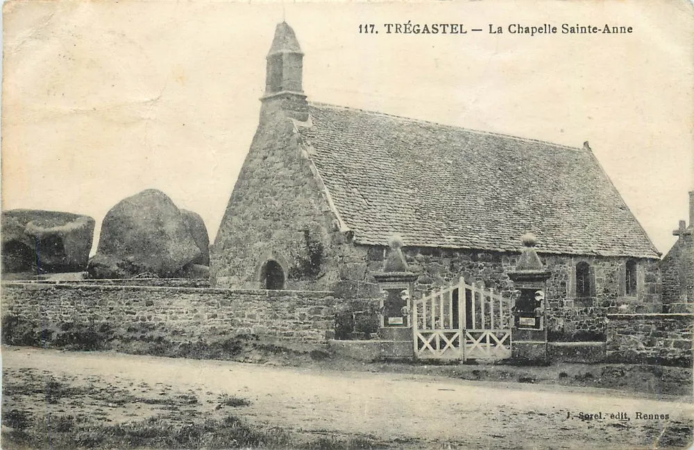 Trégastel — A Capela Santa Ana — J. Sorel, edição Rennes - Frente