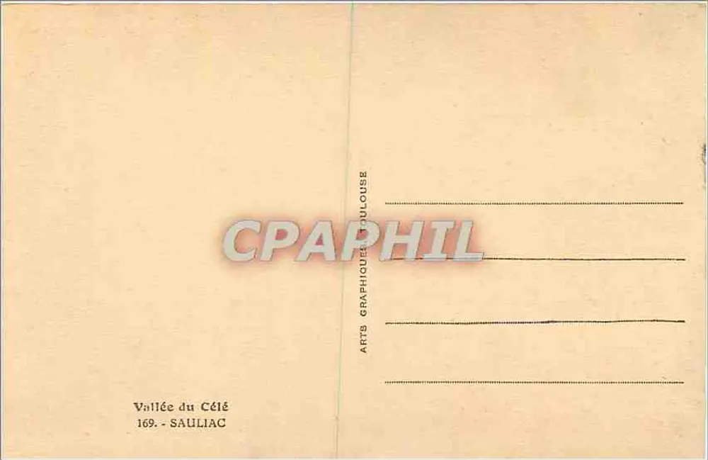 Argra — Vista do vilarejo encaixado em um canyon — Arts Graphiques du Céle — n° 169 - Verso