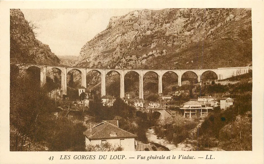 Les Gorges du Loup — Vue générale et le Viaduc — LL. - Recto