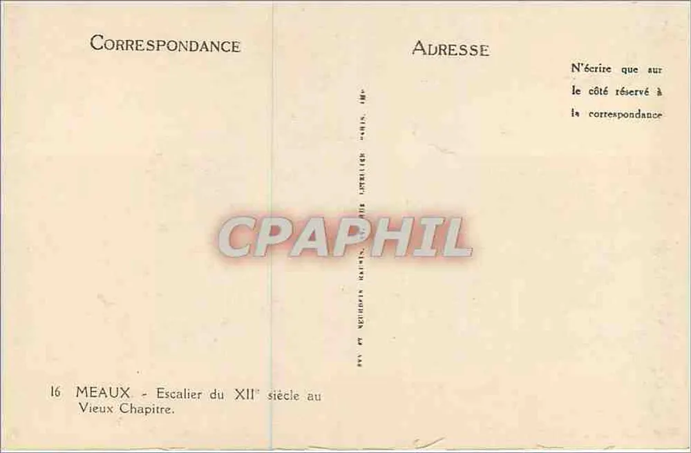 Meaux - Escalier du XIIe siècle au Vieux Chapitre - Verso