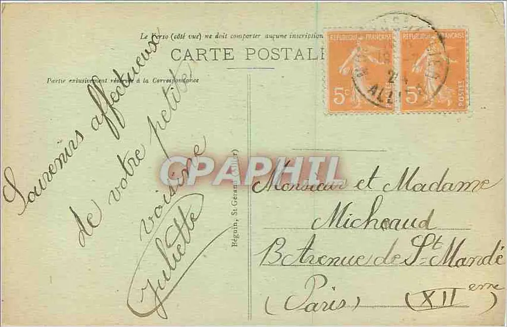 Moulins — Ancienne résidence d'Anne de Beaujeu — Éditeur Idéal, n° 1743 - Verso