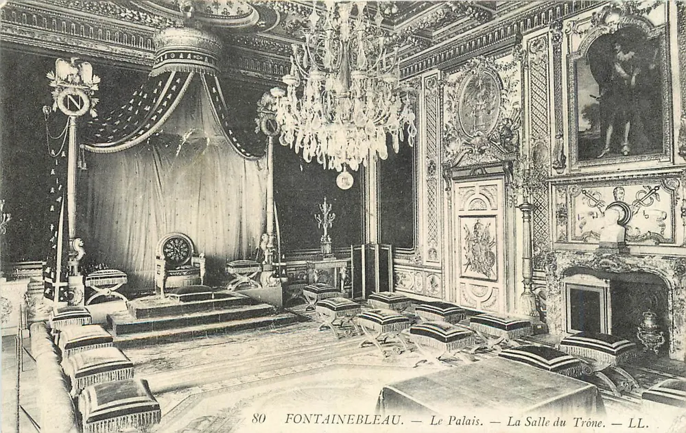 Fontainebleau — Das Schloss. Die Thronhalle. — LL. — N° 80 - Vorderseite