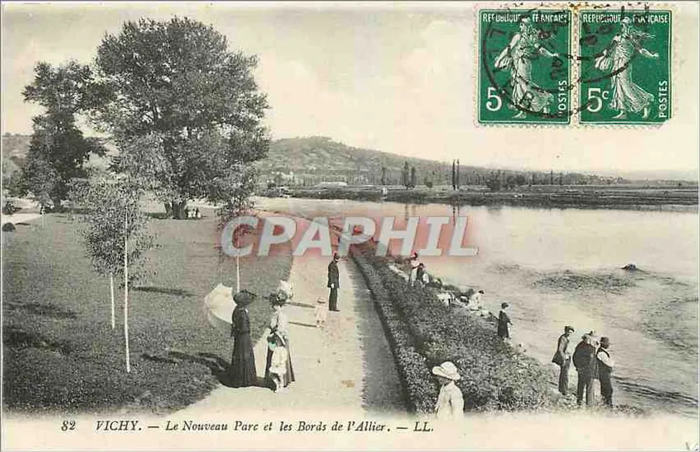 Vichy — Le Nouveau Parc et les Bords de l'Allier — LL - Recto