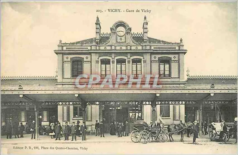 Estação de Vichy — Praça dos Quatro Caminhos — Editor P. B., 1906 - Frente