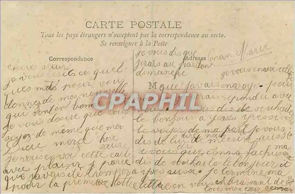 Casal ao ar livre — decoração floral — CIRCE n°4507 - Verso