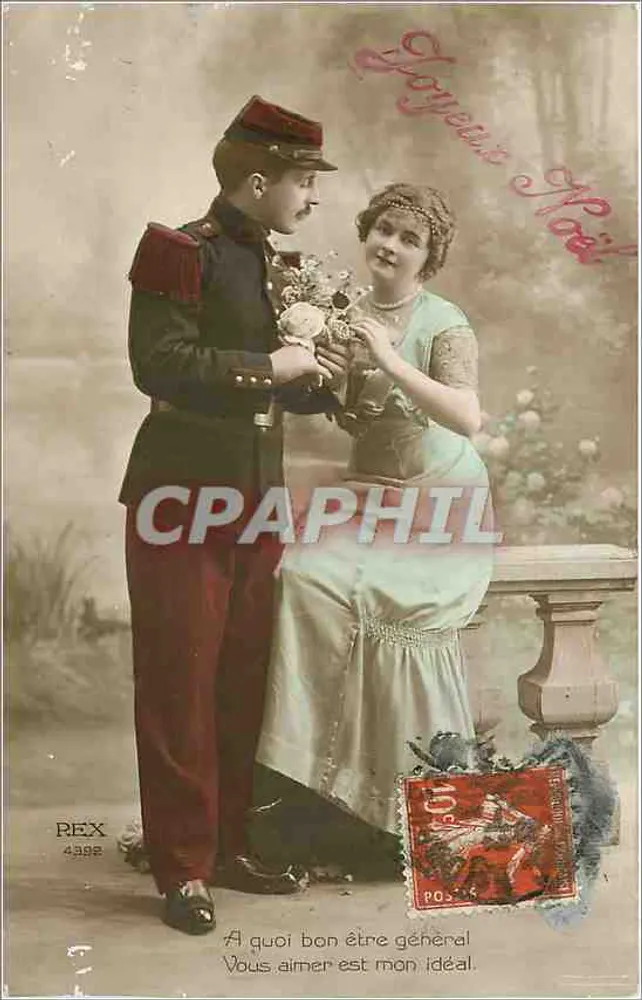 Soldat und Frau — Weihnachten — REX 4392 - Vorderseite