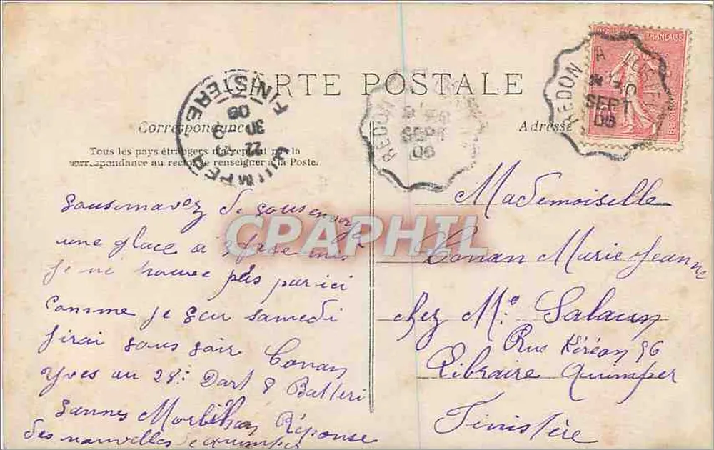 Jovem mulher vestindo um vestido rosa colhendo flores — A.N. PARIS, n° 435 - Verso