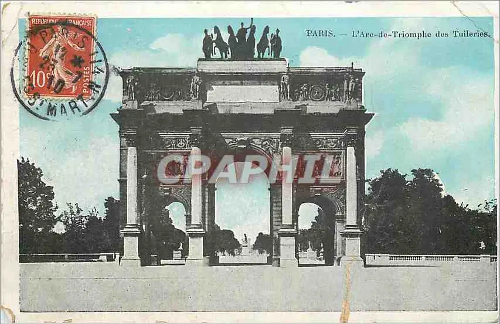 PARIS — O Arco do Triunfo das Tuileries — Editor não identificado - Frente