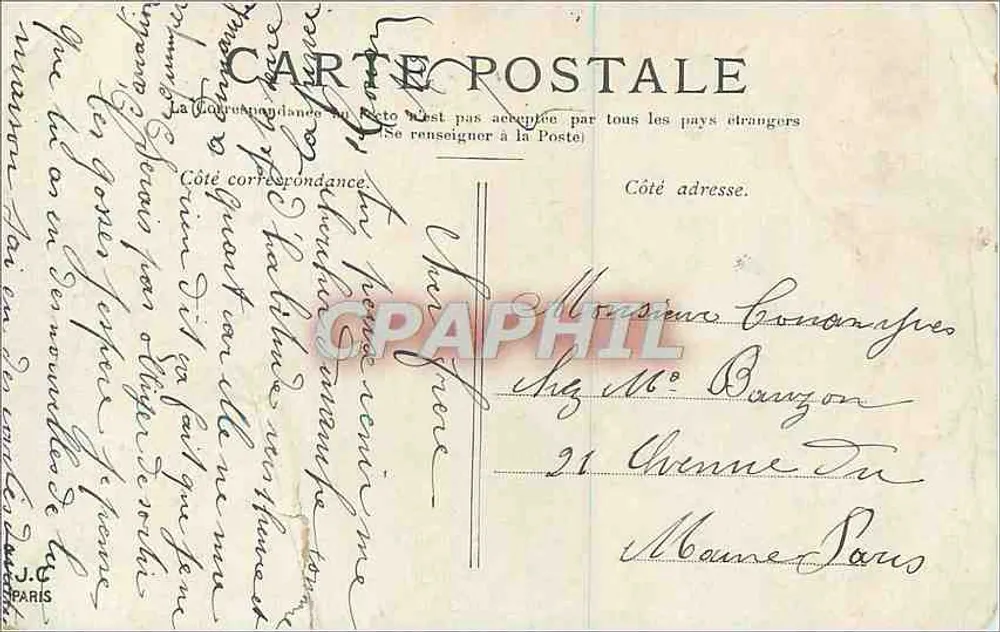 PARIS — O Arco do Triunfo das Tuileries — Editor não identificado - Verso