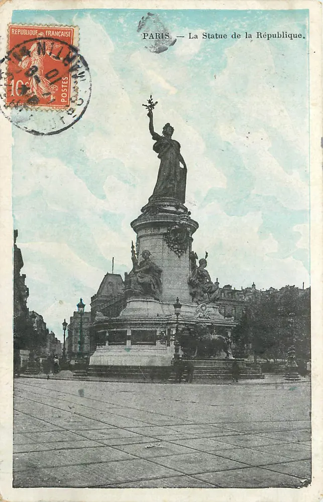 PARIS — A Estátua da República. — Editor não identificado, n° de série não visível. - Frente
