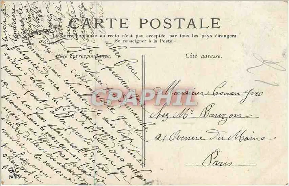 PARIS — A Estátua da República. — Editor não identificado, n° de série não visível. - Verso