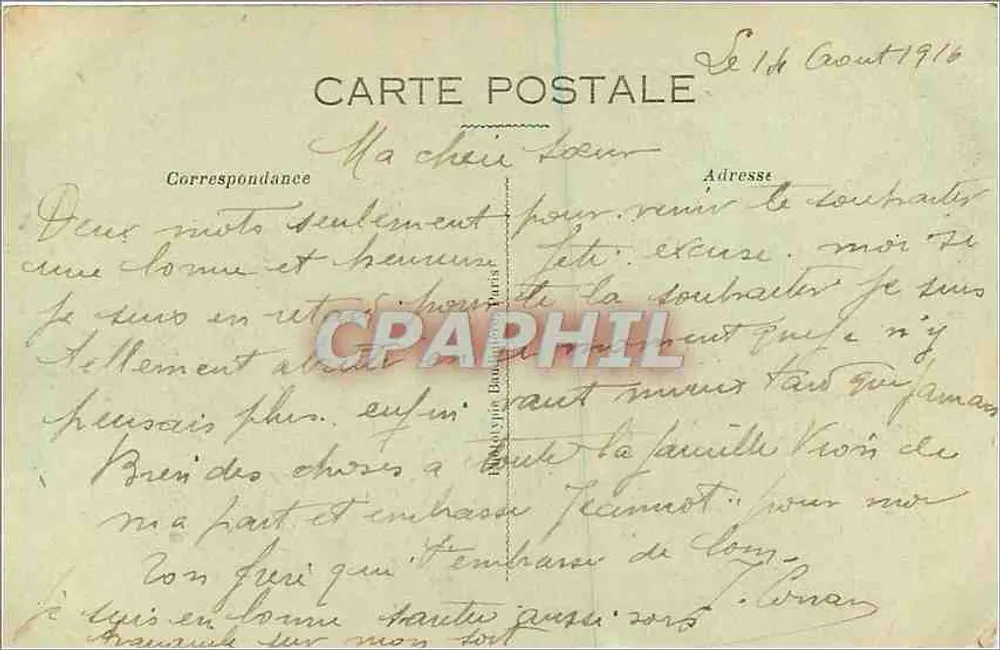 Bar-Je-Duc (Meuse) — Uma Rua em Ruínas — Benoist, édit., Bar-Je-Duc - Visé Paris 223 - Verso