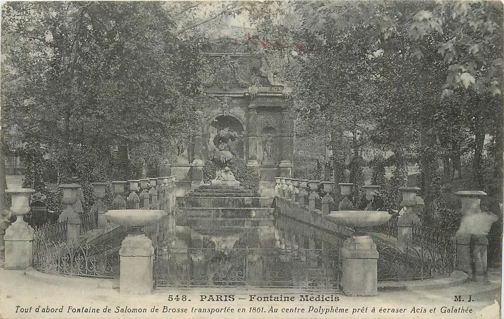 Fontaine Médicis — Paris — editor M. J., n° 548 - Frente