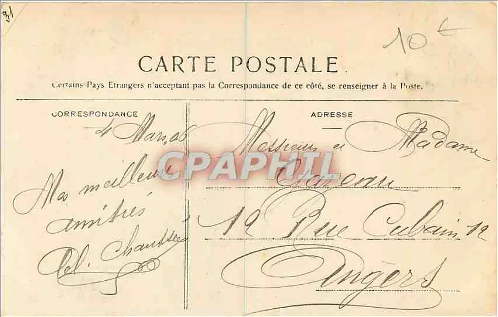 Orléans - Rue Jeanne d'Arc — vista para a catedral — editor Chauvigné, n°5 - Verso