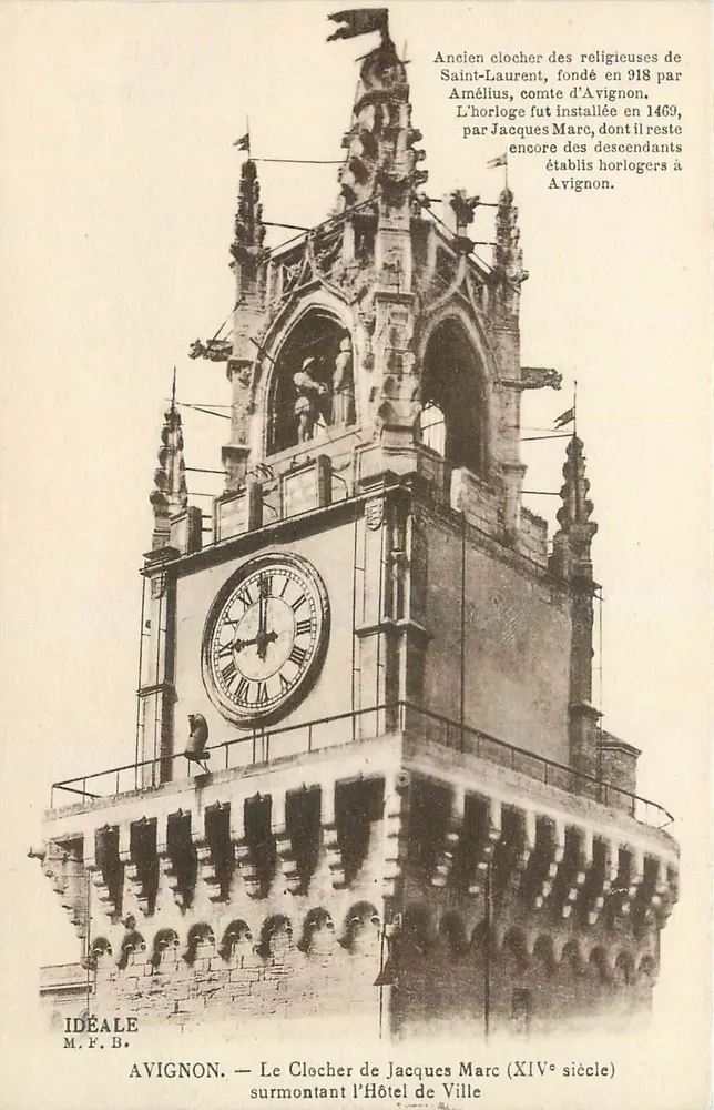 Avignon — O Sintrão de Jacques Marc (século XIV) sobre o Hôtel de Ville - Frente