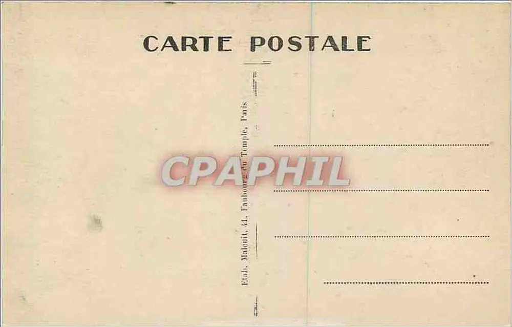 Bois de VINCENNES — L'Île du Bon Repos — E. M. n° 1022 - Verso