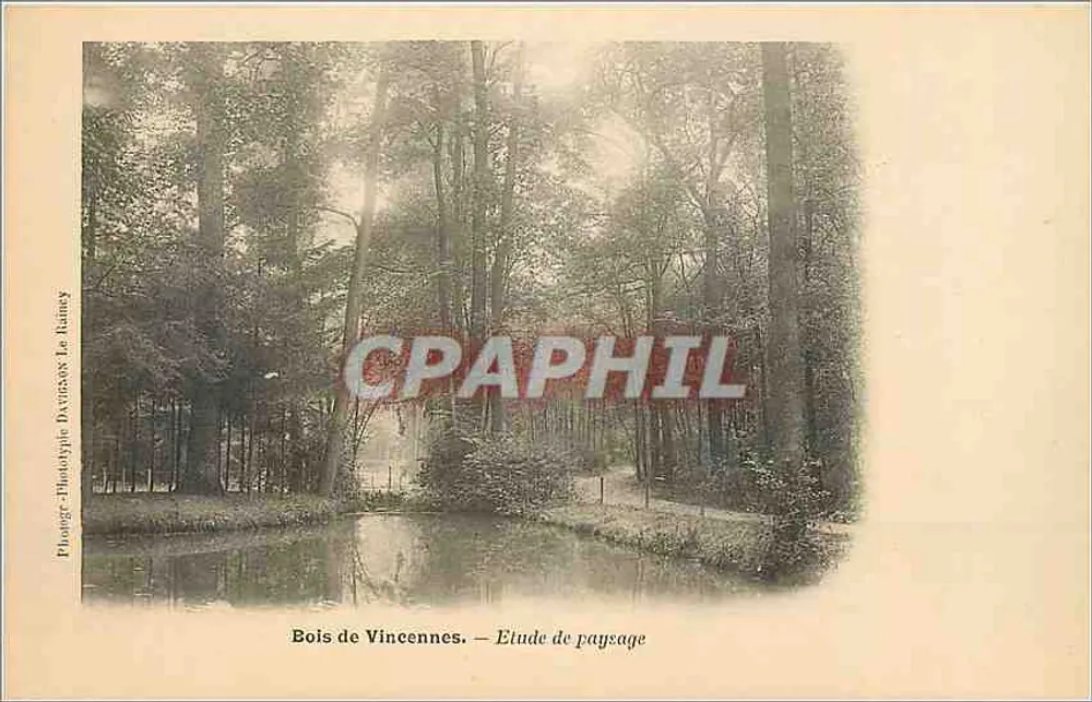 Bois de Vincennes — Estudo de paisagem — Plonger-Héliotypie Duvinais Le Raincy - Frente