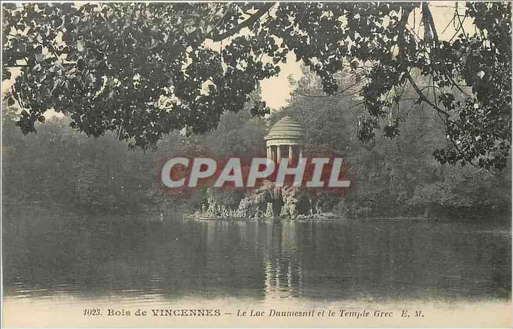 Bois de VINCENNES — Blick auf den See Daumesnil und den griechischen Tempel — E. M. n°1023 - Vorderseite