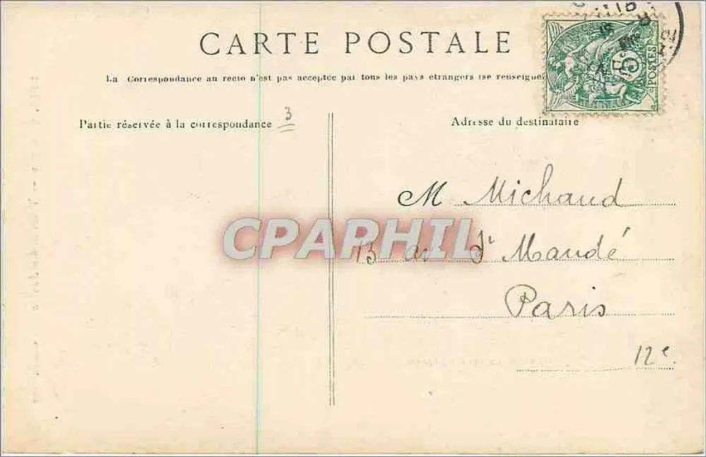 Quimper — Torre das Antigas Fortificações — Coleção Villart, n°3762 - Verso