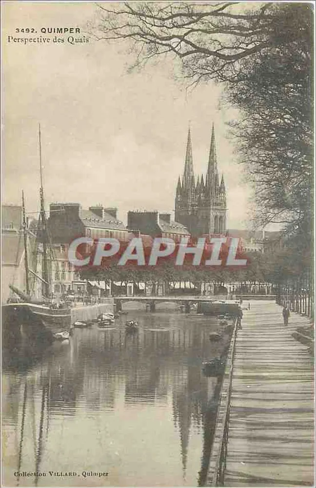 Quimper — Perspectiva dos Quais — Coleção Villard, Quimper - Frente