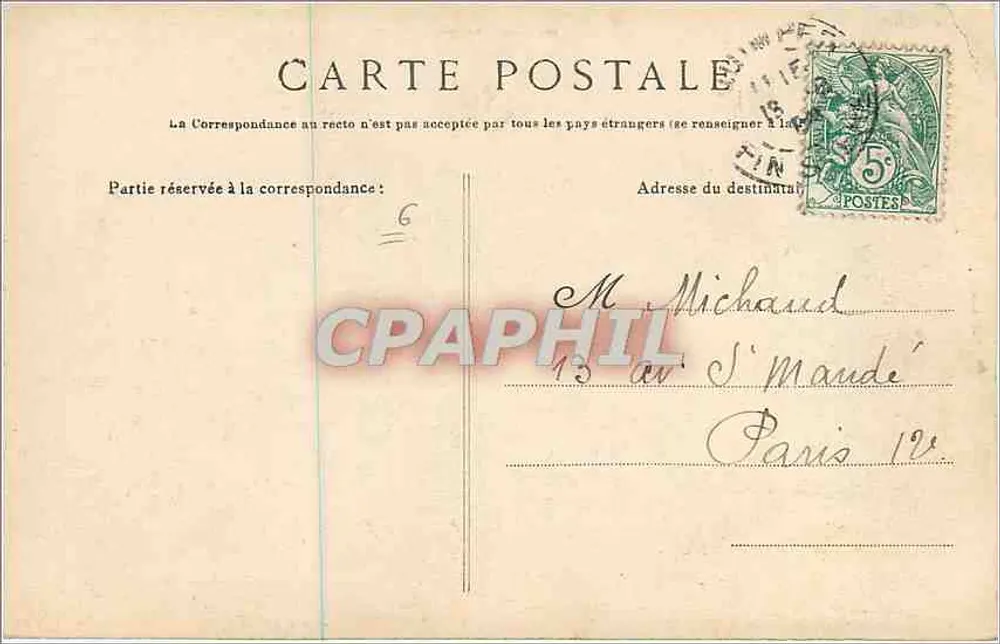 Na Bretanha — Em torno do leito fechado — Bom dia! Boa noite! — Coleção VILLARD, Quimper, n° 1649 - Verso