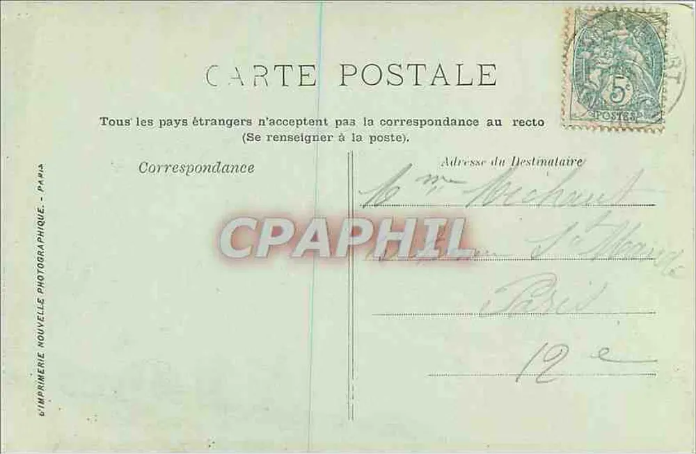 Le Tréport — A Digue e o Povoado — LL. — N° 52 - Verso