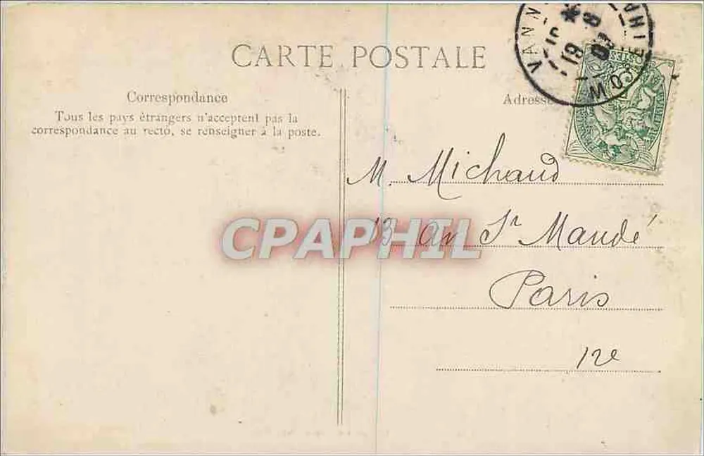 VANNES — A Torre Trompette — Coleção H. Laurent-Pari-Louis - Verso