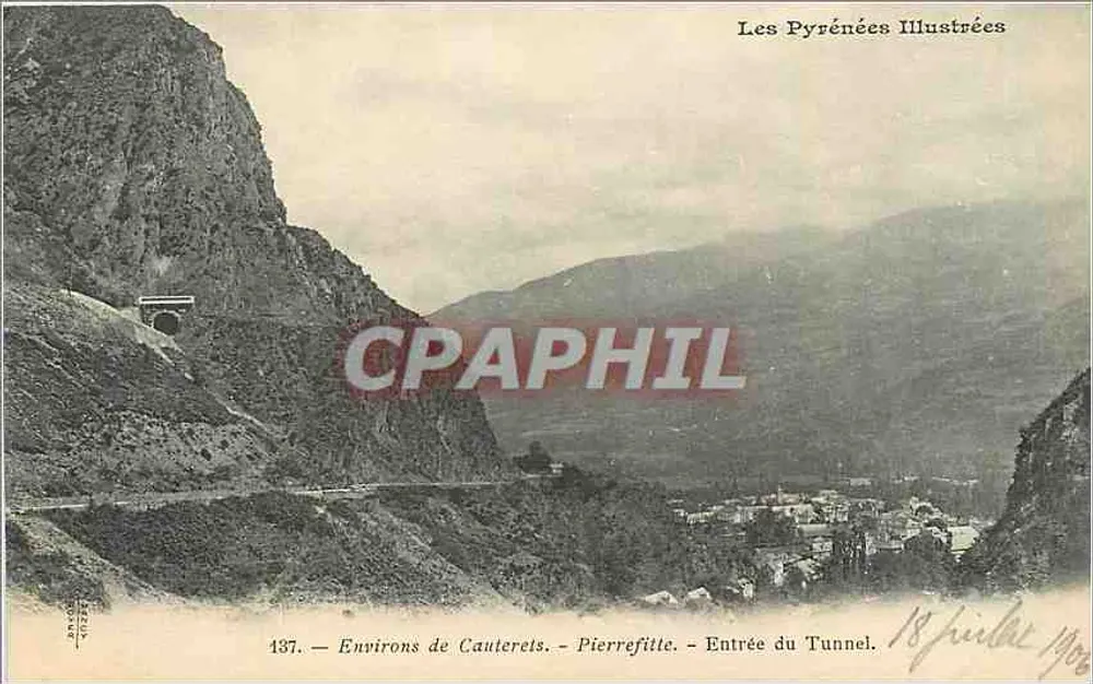 Arredores de Cauterets - Pierrefitte - Entrada do Túnel — As Pirineus Ilustradas, n° 437 - Frente