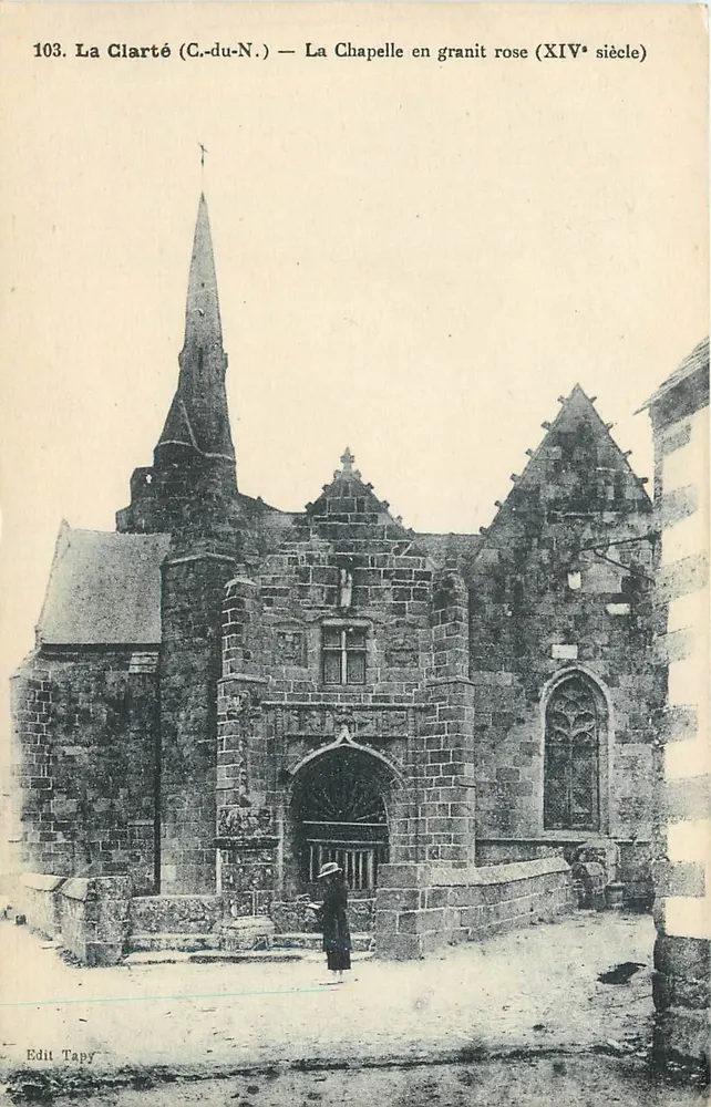 La Clarté (C.-du-N.) — La Chapelle en granit rose (XIVe siècle) — Edit Tapy, n°103 - Recto