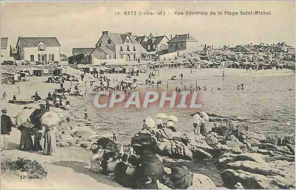 Batz (Loire-Inf.) — Vue Générale de la Plage Saint-Michel — Éditeur J.P. Chappeau, n°14 - Recto
