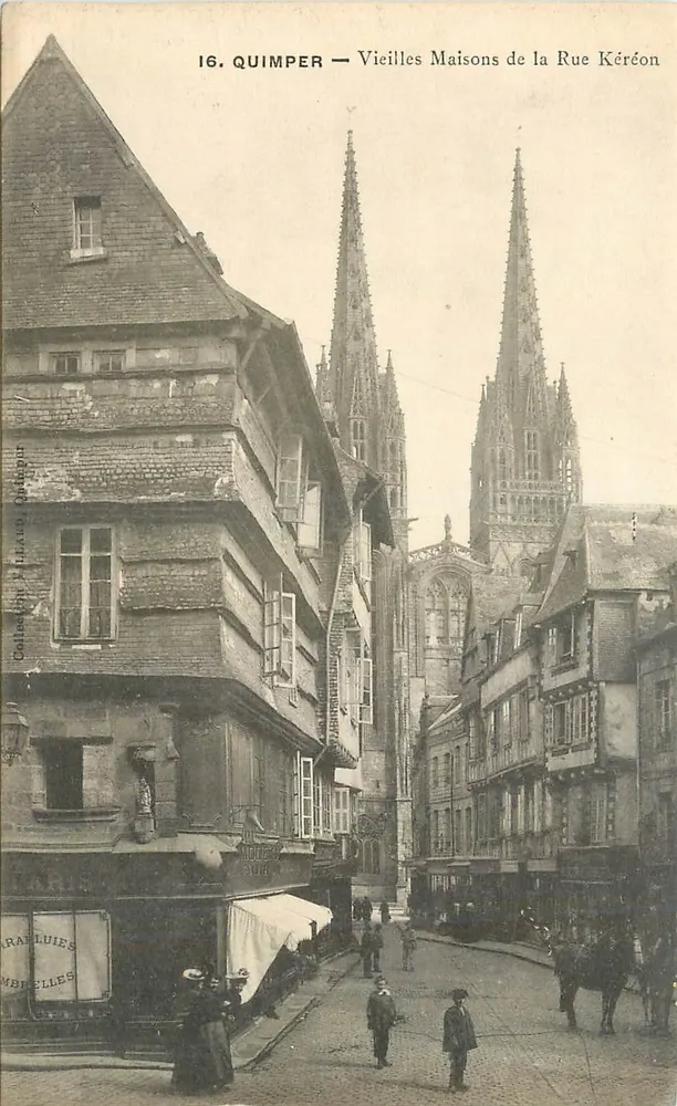 Quimper — Vieilles Maisons de la Rue Kéréon — Coll. M. Millaret, Quimper - Recto