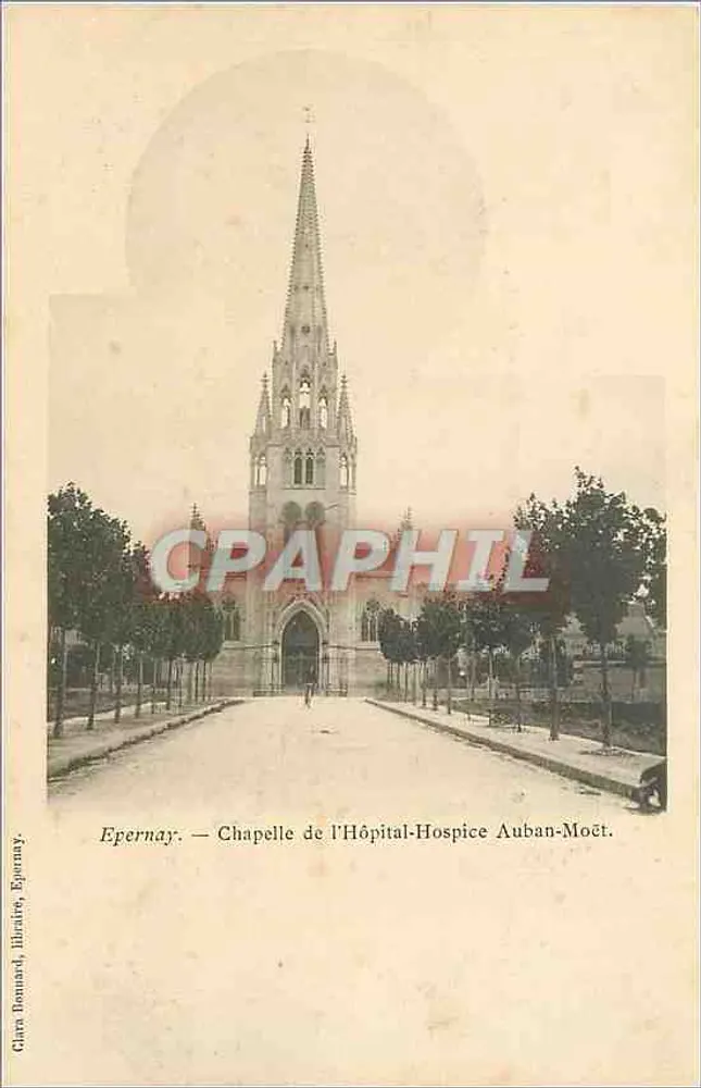 Epernay — Chapelle de l'Hôpital-Hospice Auban-Moët — Gara Bonnard, libraire, Epernay - Recto