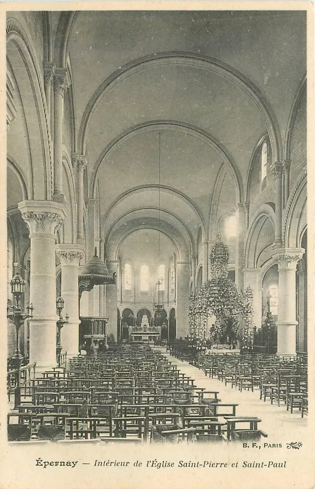Épernay — Intérieur de l'Église Saint-Pierre et Saint-Paul — B. F., PARIS - Recto