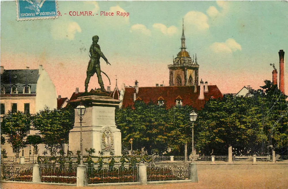 Colmar - Place Rapp — estátua de Rapp, editor não identificado, n° de série 9 - Frente