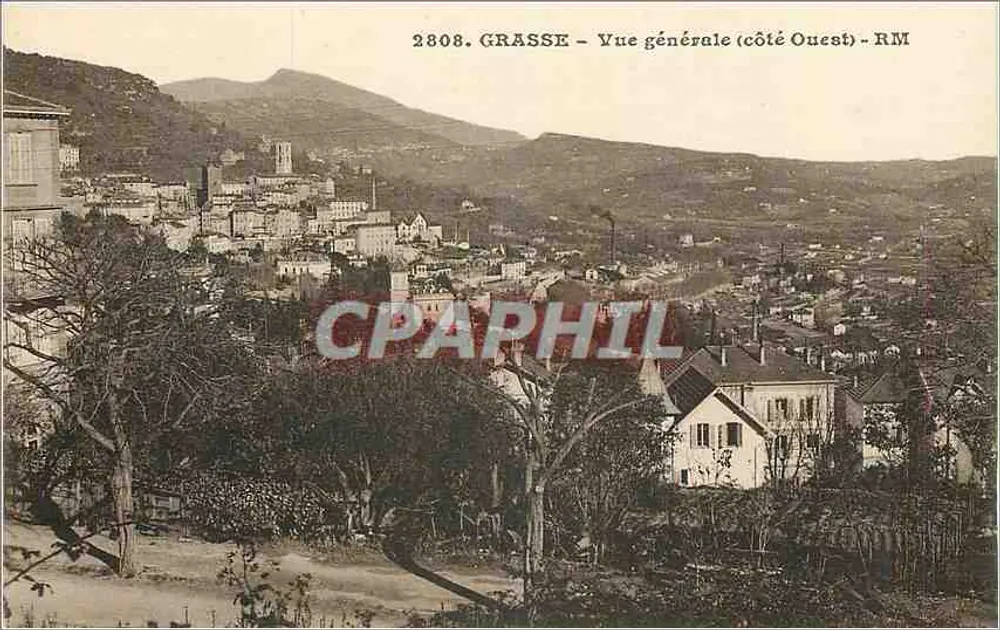 Grasse — Vista geral (lado Oeste) — RM — Edições Rotton e Monnier, Nice - Frente