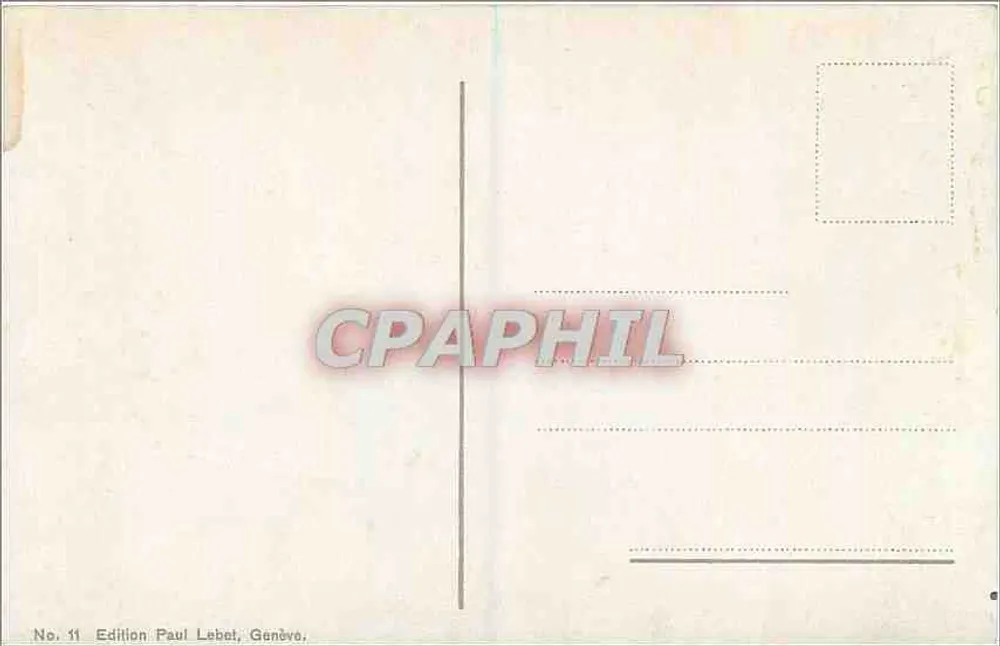 Genf. Insel J. Rousseau und der Mont-Blanc — Edition Paul Lebet, Genf, Nr. 11 - Rückseite