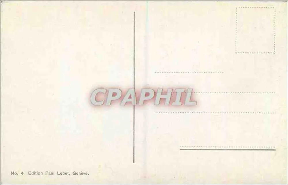 Genebra. O Mont-Blanc, 4810 metros — Edição Paul Lebet, Genebra, n°4 - Verso