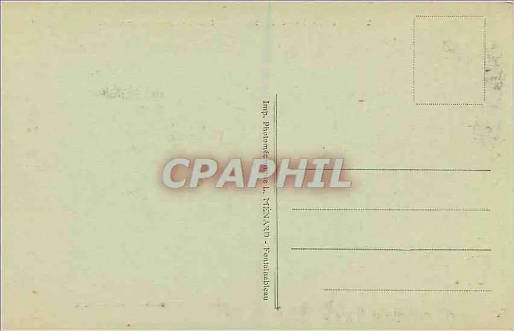 Forêt de Fontainebleau — Dans les Gorges de Franchard — Imp. Phisionomie L. Régnard - Fontainebleau - Verso