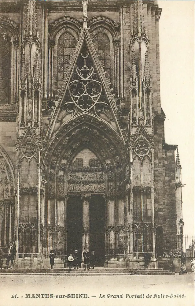 MANTES-sur-SEINE — Der Große Portal der Notre-Dame — Photo-Édition Blancourt-lès-Préy (Oise) - Vorderseite