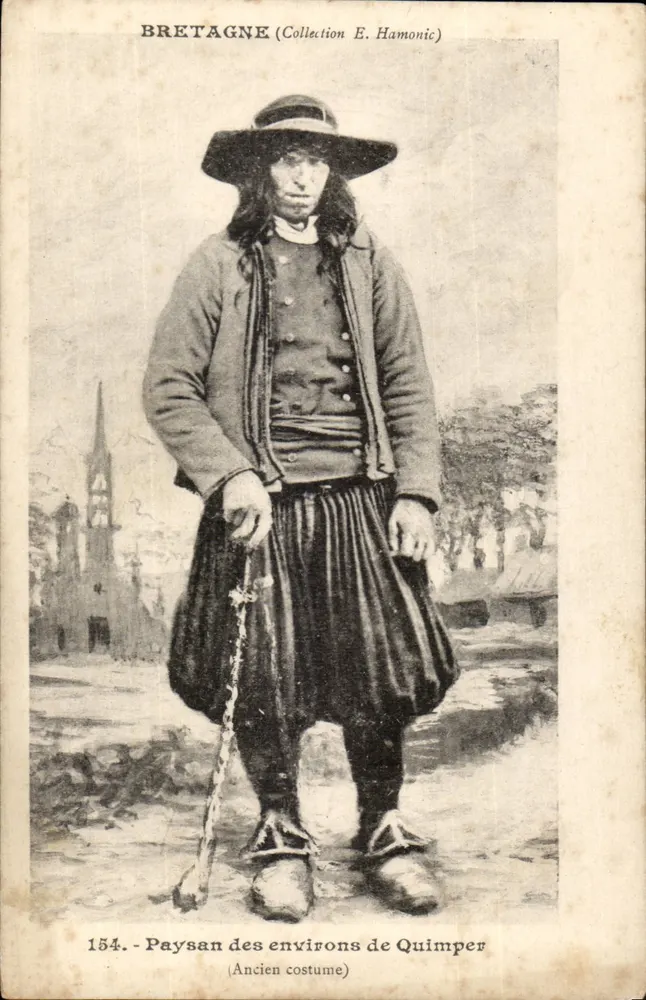 Bauer aus der Gegend von Quimper — Altes Kleid — Sammlung E. Hamonic, Nr. 154 - Vorderseite