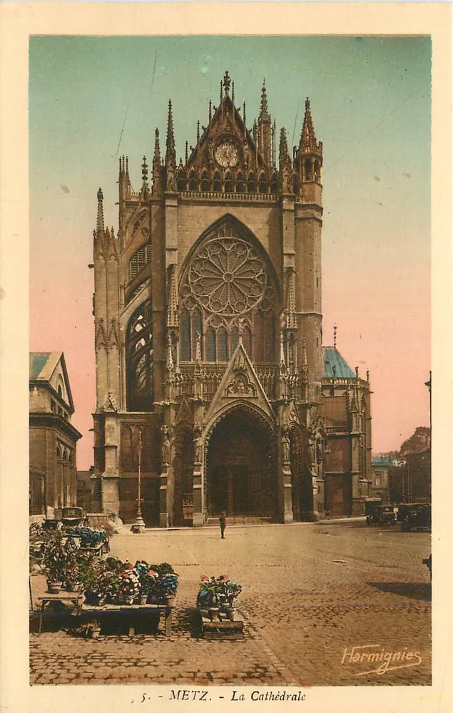 Metz — A Catedral — vista da fachada gótica — Edição Harmignies - Frente