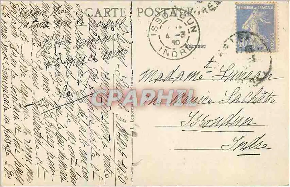 Orléans — La Rue de la République — Statue de Jeanne d'Arc — Éditeur : L. Lenormand - Verso