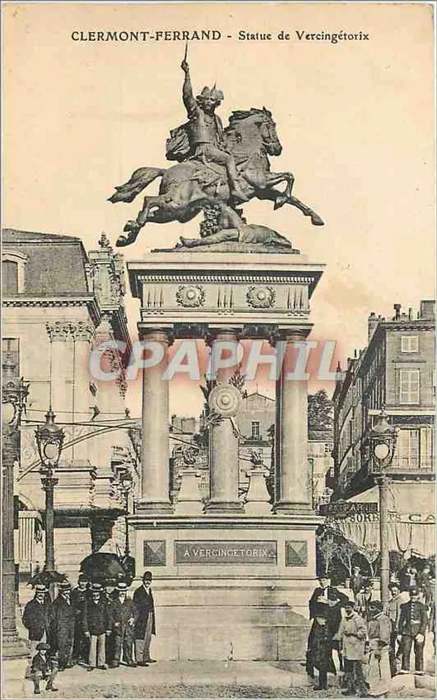 Clermont-Ferrand - Estátua de Vercingétorix — editor E. Gras - Frente