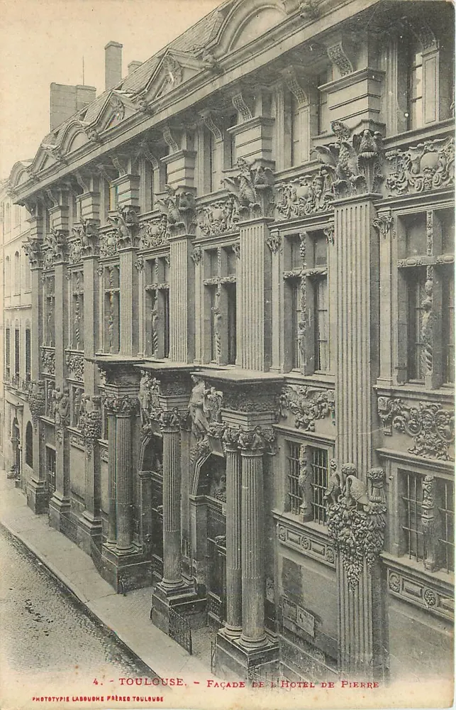 Toulouse - Fachada do Hôtel de Pierre — Fototipia Laboune Toulouse, n°4 - Frente
