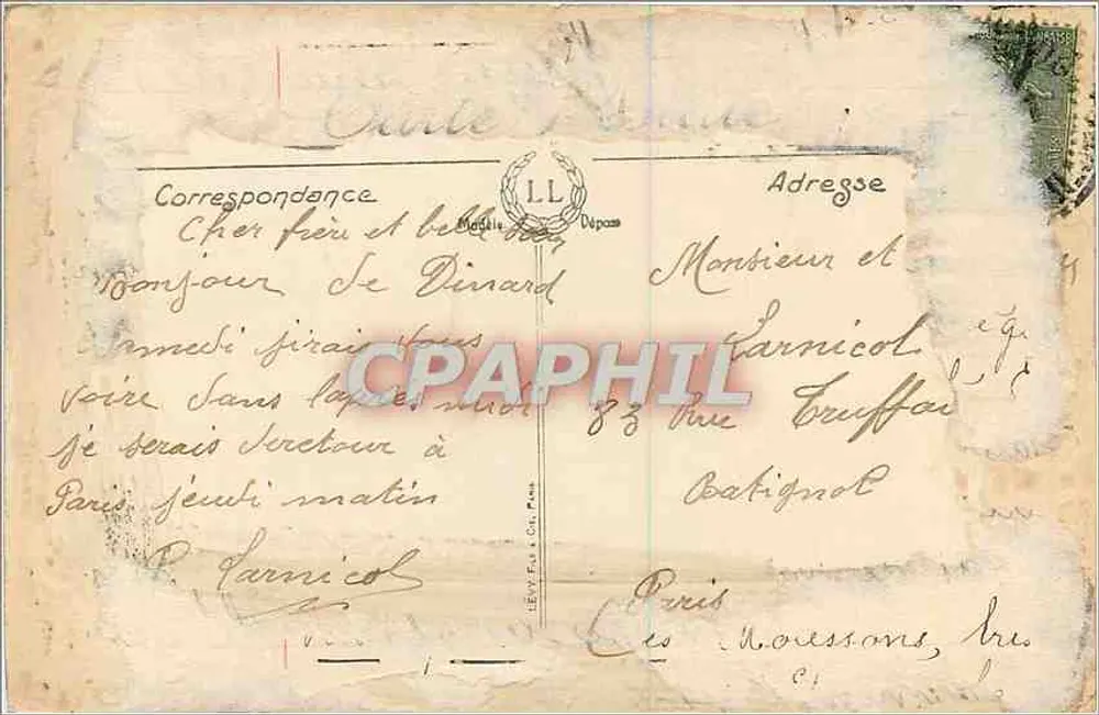 Dinard — La Playa y la Malouine — LL. N° 118 - Reverso