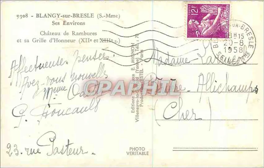 Schloss Rambures — Blangy-sur-Bresle — Éditions E. Mignon - Rückseite